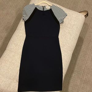 Navy and white work dress